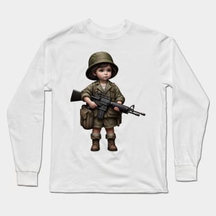 The Little Girl and a Toy Gun Long Sleeve T-Shirt